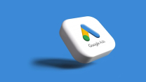 Logo google ads berlatar biru